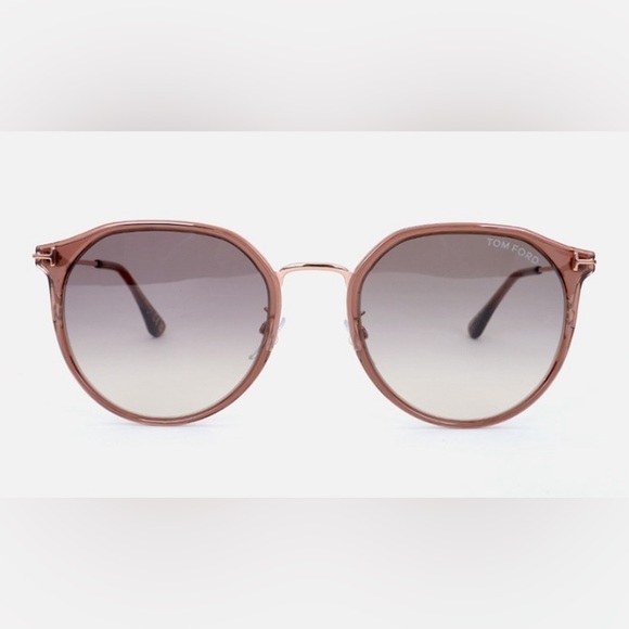 Tom Ford TF897-K 48F 55mm Round Sunglasses Dark Brown / Gradient main image 7